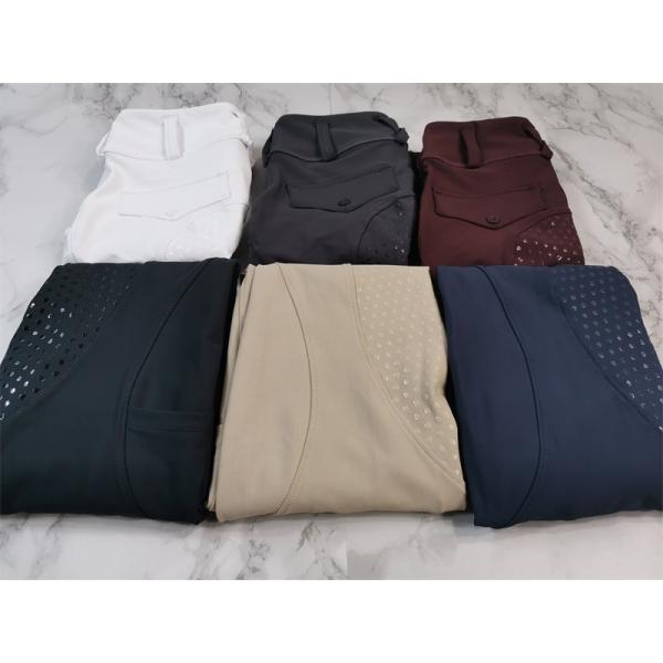 Green Printed Horse Riding Pants Nylon Full Seat Silicone Leggings With Phone Pocket