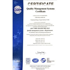 Topsure Window&Door System Co.,Ltd Certifications