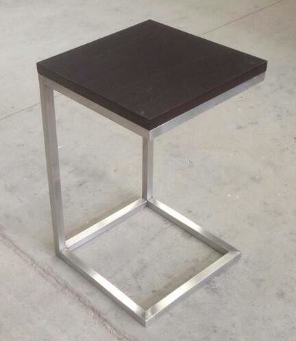 solid wood top stainless steel metal side table/End table/coffee table for hotel furniture TA-0080