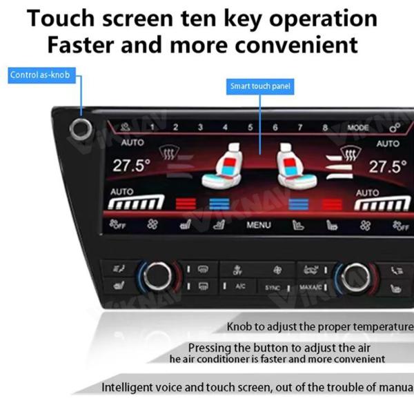 Viknav Car Climate Control For BMW X1 2016-2022 AC Panel Air Conditioning Screen LCD Digital Display