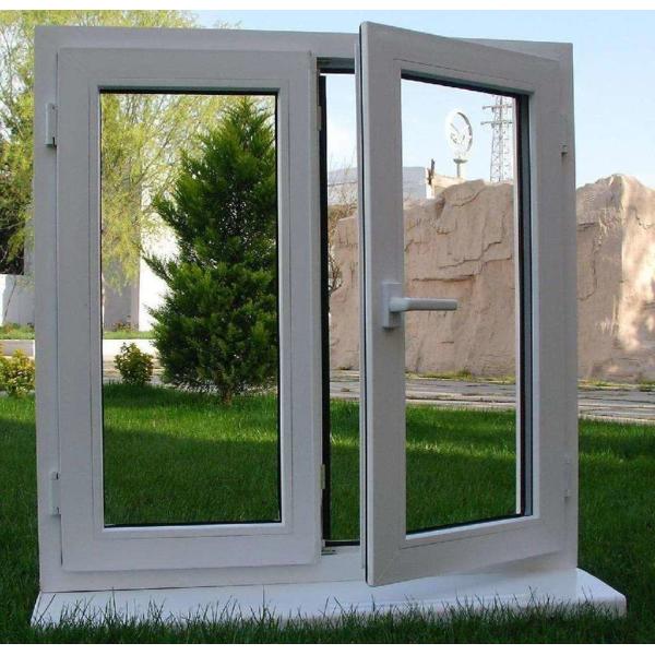 Waterproof Pvc Double Glass Casement Window Plastic Patio French Casement Swing Window