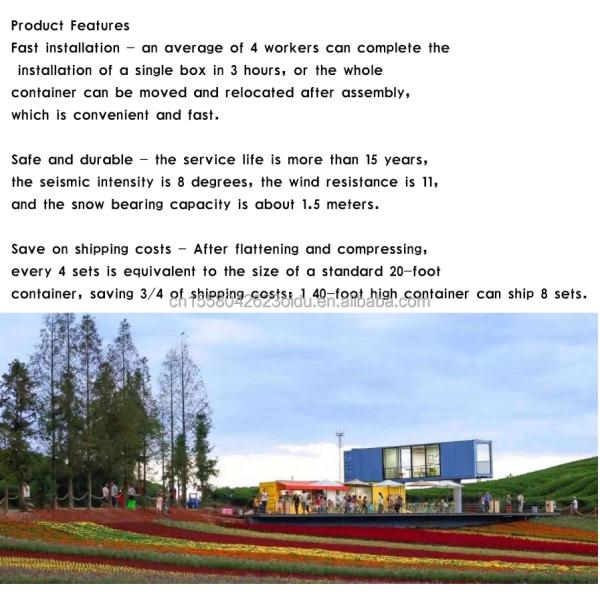 3 Bedrooms and Living Room Tiny Modular Home Transportable Prefabricated House with Steel Structure Frame Welded Container