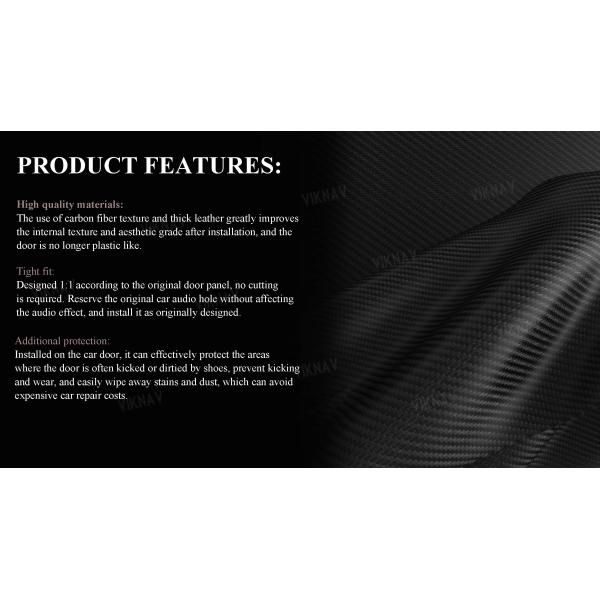 Viknav Car Door Anti Kick Pad for Ford F-150 F150 2015-2020 Accessories Carbon Fiber Style Leather