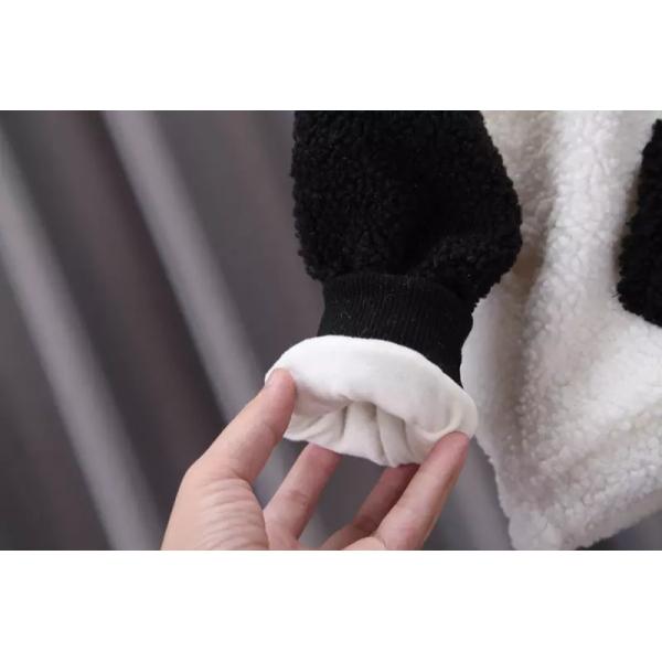 Autumn Winter Children'S Outfit Sets Lamb Cashmere Panda Hooded 2 Piece White Pantsuit