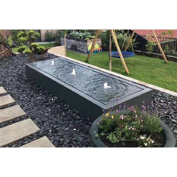 Water Fountain Powder Coated Black Garden Metal Water Table Mild Steel Rectangle