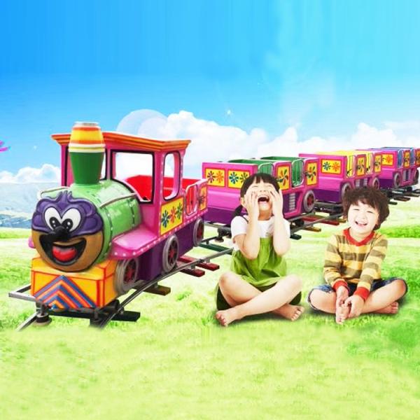 Children's large track small train amusement equipment indoor small train square track small train luxury train