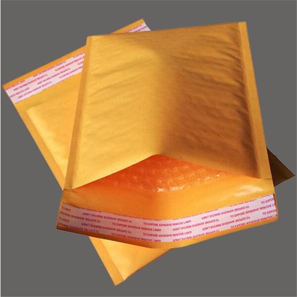 Kraft Yellow Bubble Wrap Envelope / Kraft Paper Mailers UV Proof 175x260mm #D