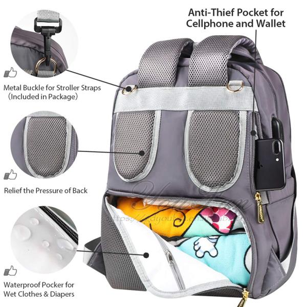 Travel Back Pack Maternity Baby Nappy Changing Bag adult diaper bag
