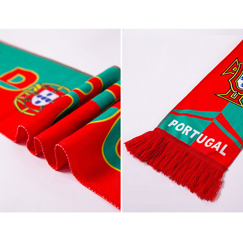 Oem Factory Manufacturer Custom Logo National Soccer Scarf Qatar Espana Brazil Portugal France Football Fans Scarves