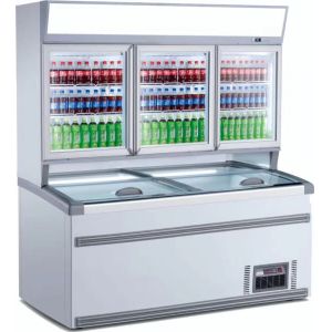 China Frozen Foods Sliding Door Restaurants Commercial Display Freezer on sale