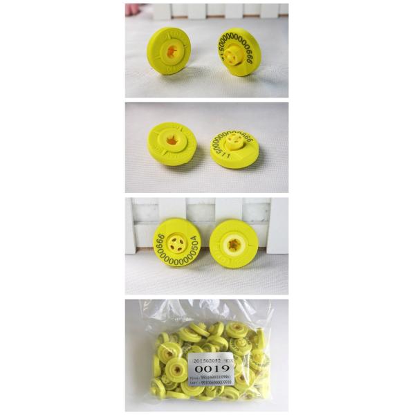 Animal Electronic Rfid Ear Tag 134.2khz 350N For Tracking With Laser Printing Cattle