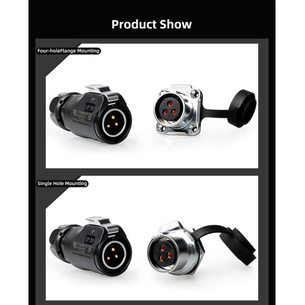 Cnlinko LP20 Series 2 Pole Locking Screw Type LP-20-2 Pin Wiring Screw Plastic Circular Waterproof Aviation Plug Connector