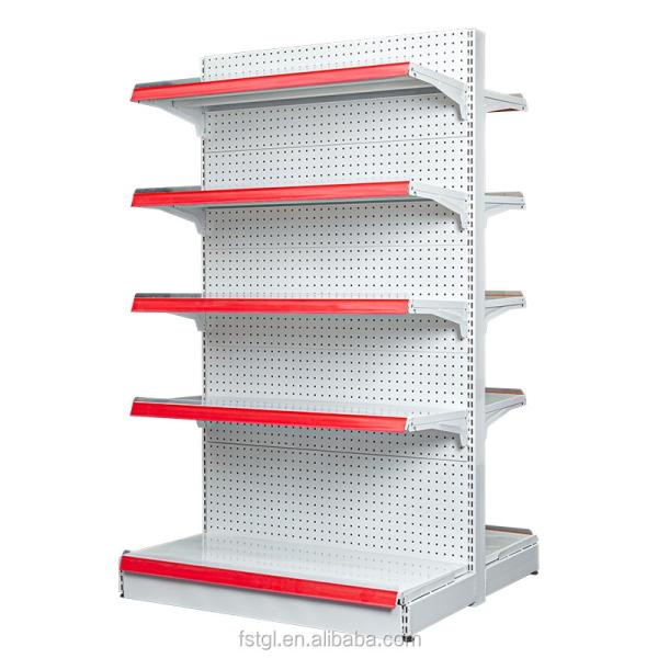 0.8mm Metal Supermarket Shelf Rack White Lenght 900mm 1200mm
