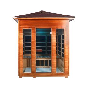 Cheap Red Cedar Far Infrared Outdoor Dry Sauna Room Carbon Panel 4 Person Size wholesale
