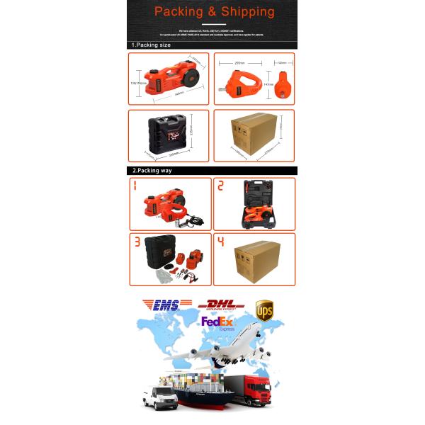 155mm Electric Jack & Impact Wrench Kit Set, 12 Volt Car Jack Kit With Valve