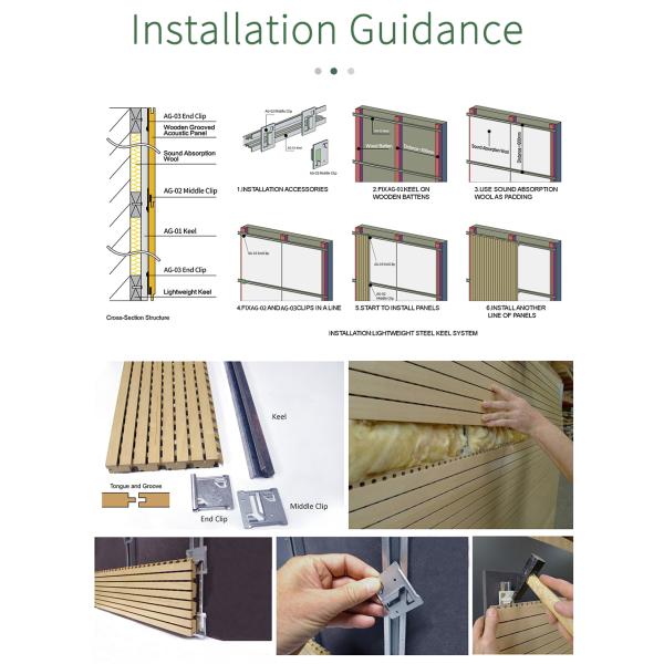 Normal MDF Core Tongue and Groove Wooden Grooved Acoustic Panel for Sound Absorption