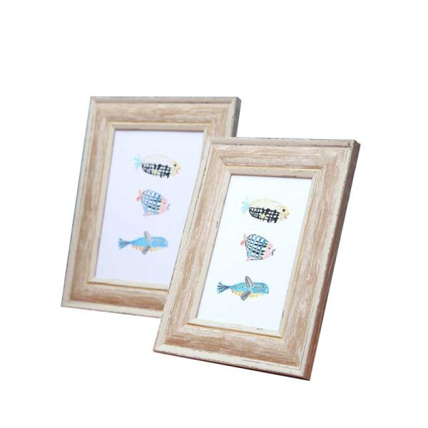 Custom Logo Square Wall Picture Frame Set Creative Ocean Wood type