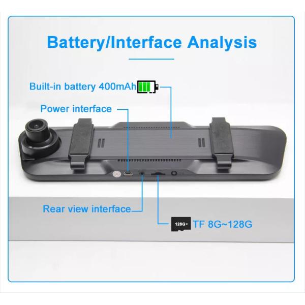 Vehicle 30FPS 2.5D Touch Screen Stream Dash Cam WIFI GPS Wide Angle