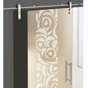 China Frosted Tempered Glass Sliding Door Toughened  With Hardware Kit on sale