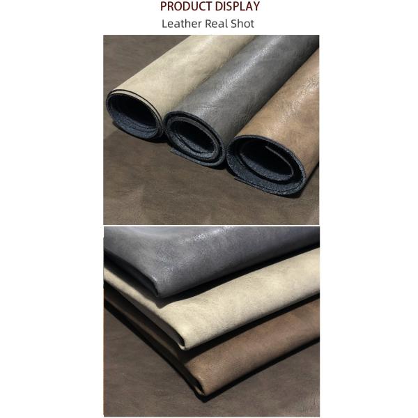 Simulated PU Microfiber Leather For Shoe Retro Burnt Bark Pattern