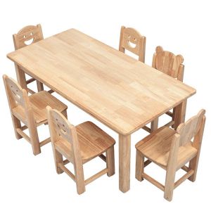 Cheap Wood Kindergarten Classroom Furniture Tables With Safety Rounded Edge wholesale