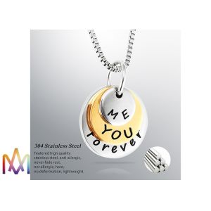 Rustproof SS304 Dangle Charms Mens Engraved Necklace