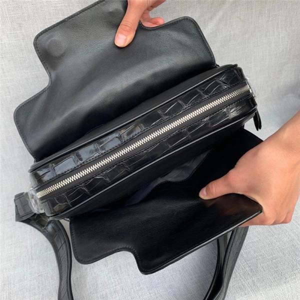 Exotic Real Alligator Skin Men Single Shoulder Bag Authentic Real Crocodile Leather Satchels Purse Male Messenger Bag