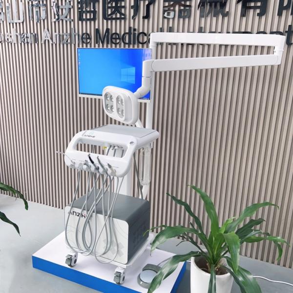 Factory Medical Mobile Trolley Cart Portable Dental Turbine Unit Anzhe Dental Assistant Cart With 550W Compressor