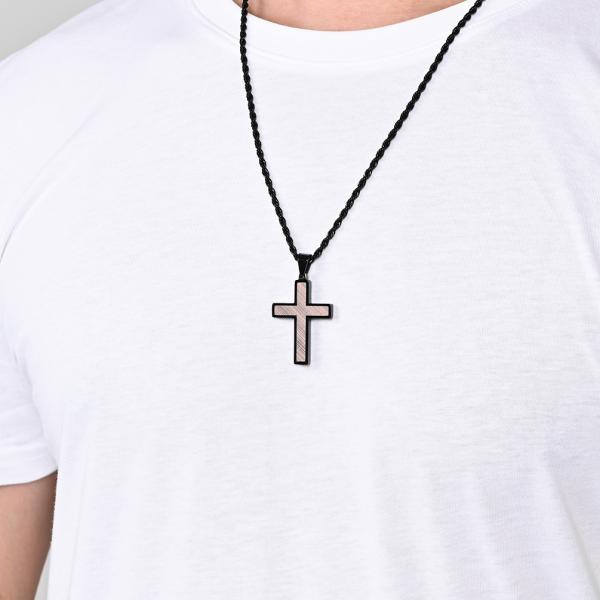 Stainless Steel Cross Pendant Mens Cross Necklace Christian Jewelry Special Design for Men