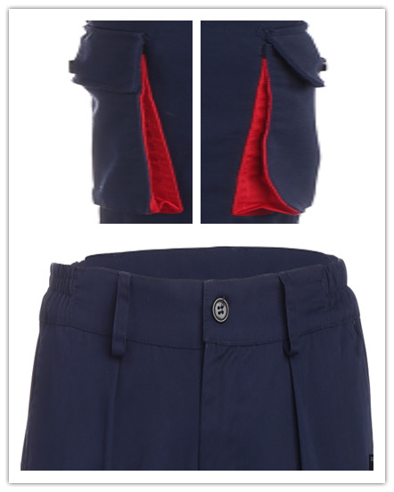 Polyester / Cotton Pant Workwear With Two Baggy Patch Out-seam Pocket