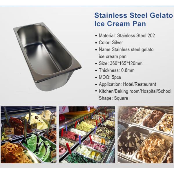 Commercial Stainless Steel Salad Table Pans202 Gelato Ice Cream Pan for Gelato/coffee Shop Buffet Restaurant Kitchen Accessories
