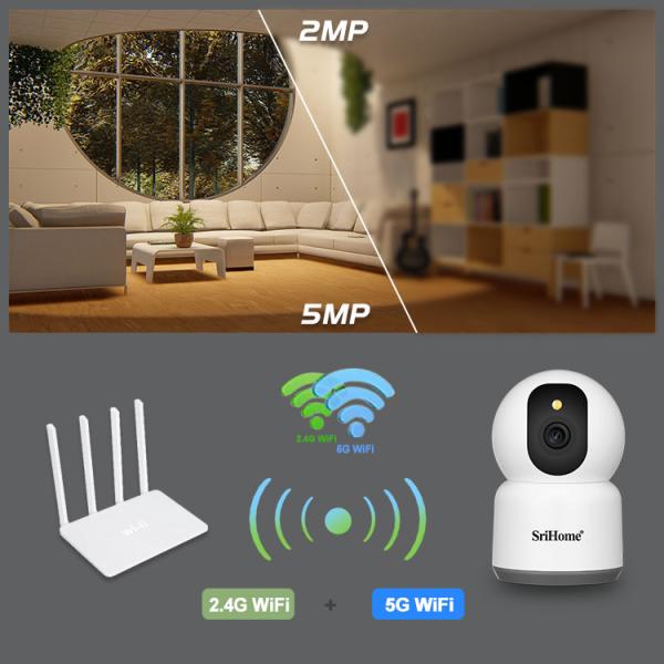 Wifi Pan/Tilt IP Camera 5G Auto Tracking Night Vision Two Way Audio Motion Detection Baby Monitor Security Camera