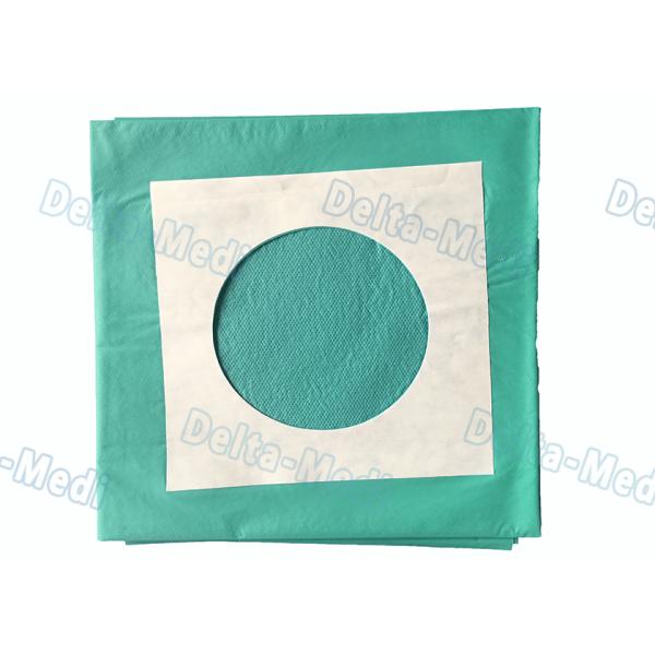Blue Surgery Sterile Disposable Drapes With Circle Hole / Adhesive Tape