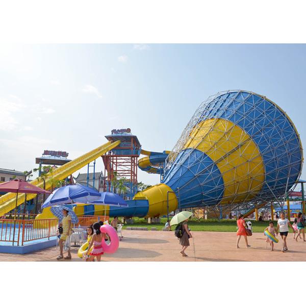 Fiberglass Outdoor Spiral Slide Water Pool Slide Playground For Amusement Park