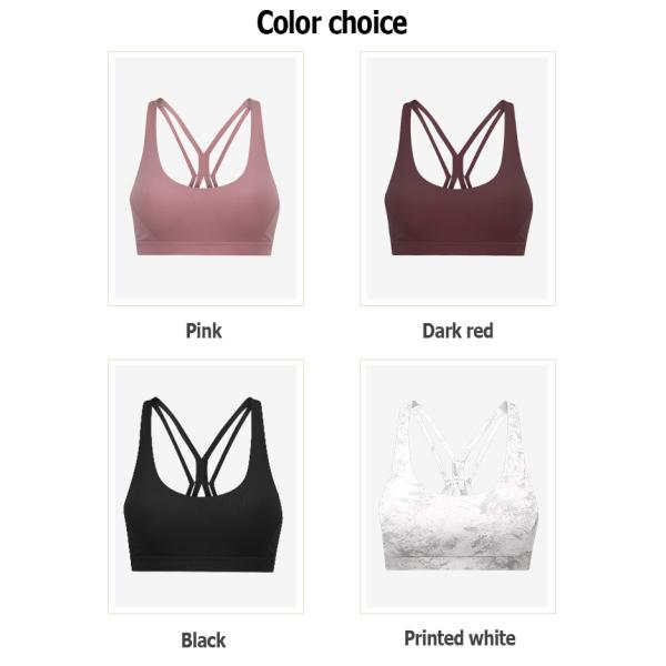 Removable Padded Womens Sports Bra Naked Feel Gathered Without Steel Ring