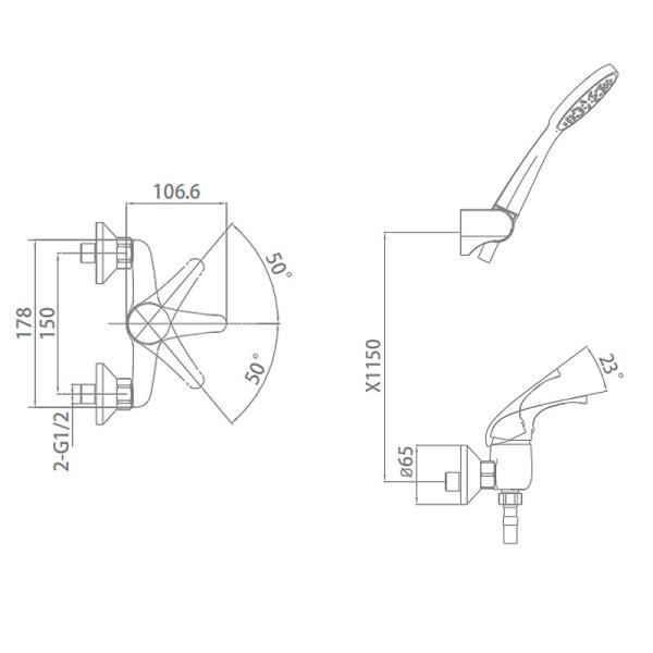 Chrome Hand Shower CE Bathroom Hotel Handshower Set With ABS Material China Manufacturer