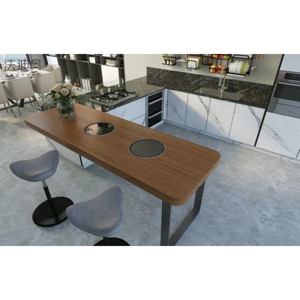 Open L Shaped Kitchen Cabinets Space Expanding Design With Integrated Bar