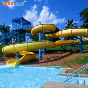 Water Theme Park Rides Swimming Pool Fiberglass Water Spiral Slide