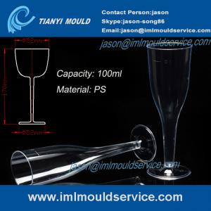 Cheap PS clear disposable plastic champagne glasses cup mould/wedding plastic wine glasses mold wholesale