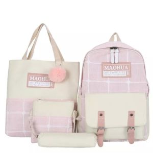 Cheap Women Travel Backpack Sets 4pc Sturdy Laptop Backpack Teens Canvas wholesale