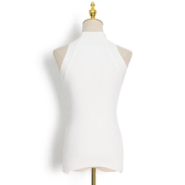 Sexy Irregular Solid Color Sleeveless Hollow Out Kink Knit Vest