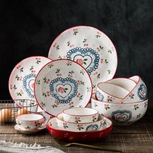 Cheap Nordic Style Porcelain Tableware Set , Hand Painted Ceramic Plates And Bowls For Hotel wholesale