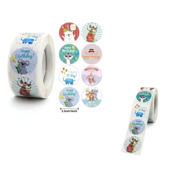 0.04mm Personalised Happy Birthday Gift Stickers 0.06kg/Pcs