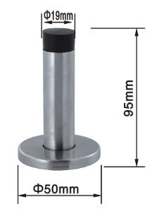 Quality 50x95mm Stainless Steel Door Stopper Wall Mounted PVD Finish for sale