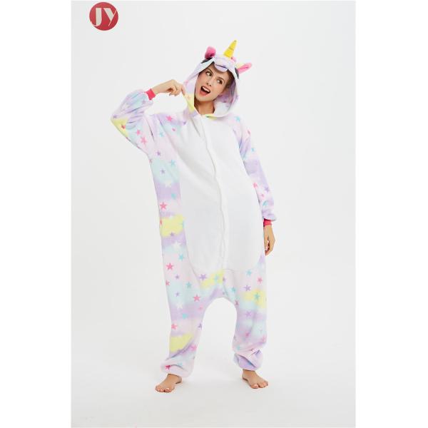 Women rainbow star fluffy Flannel Pijamas Animal Onesie kigurumi For Wholesale
