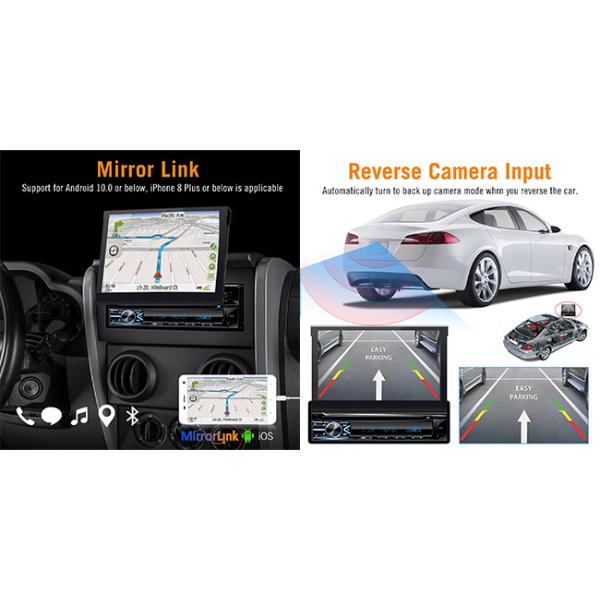 Video Single Din Car Stereo 6RCA Rear Camera Retractable Single Din Touch Screen