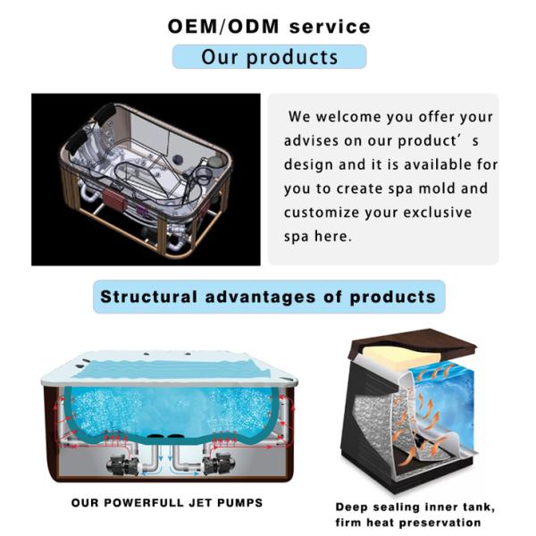 Luxury Large Acrylic Outdoor Spa Hot Tubs Whirlpools Bathtub For 6-7 People