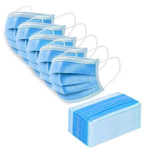 Cheap Safety Earloop Face Masks 3 Ply Nonwoven Antiviral Respirator Face Disposable wholesale