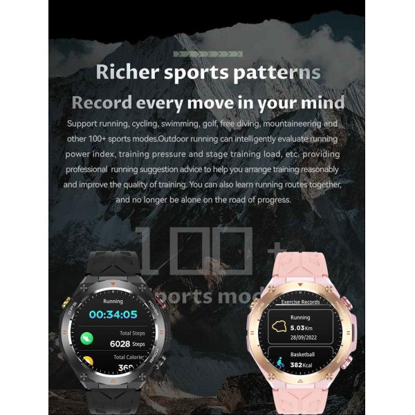 Men's KC82 Smart Watch Fitness Tracker Watch Waterproof 1ATM With Altitude Air Pressure