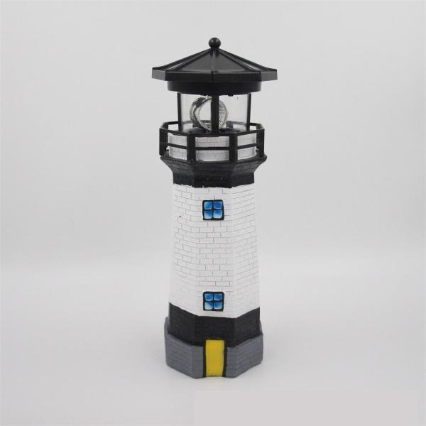 Folk Art Solar Gift Light With Rotating Beam Lighthouse 500g Home Solar Garden Lights Decorative
